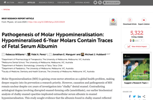 Frontiers Article - Pathogenesis of Molar Hypomineralisation: Hypomineralised 6-Year Molars Contain Traces of Fetal Serum Albumin pic